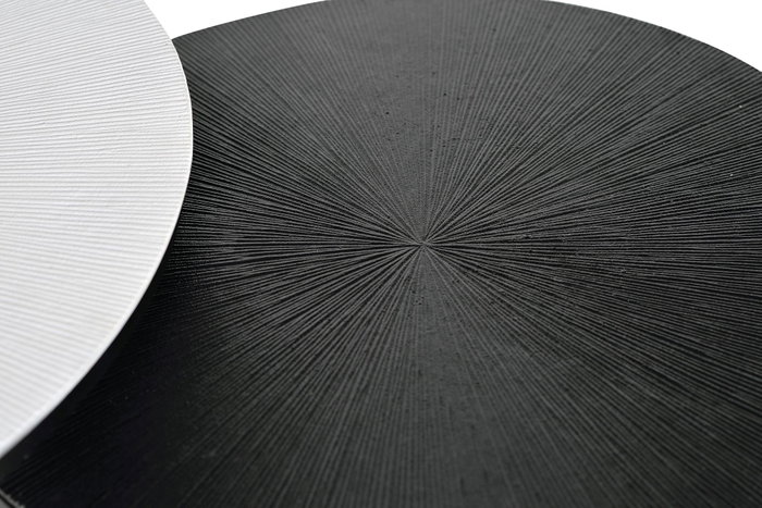 GINER Y COLOMER Lot de 2 tables basses avec structure en métal, Noir et Blanc